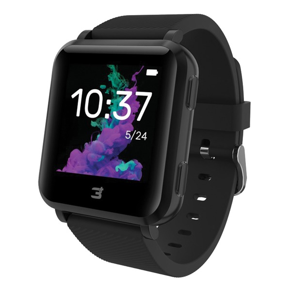 3Plus 3PL-VIBEPLUS-BK Vibe+ (Gen 1) Smartwatch with 1.4-In. Color Touch Screen, Bluetooth, Heart Rate/Sleep, Daily Activity Tracking