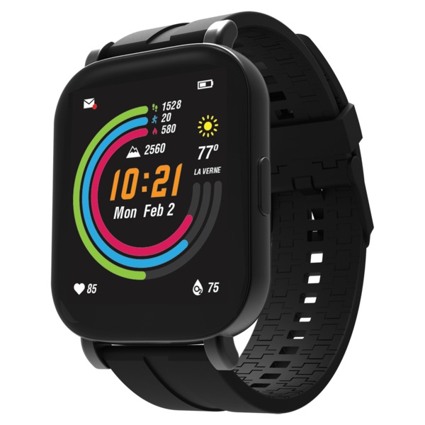 3Plus 3PL-VIBEPPRO-BK Vibe Pro GPS Smartwatch with 1.78-In. AMOLED Touch Screen, Bluetooth, Heart Rate/Blood Oxygen/Sleep, Sports Modes