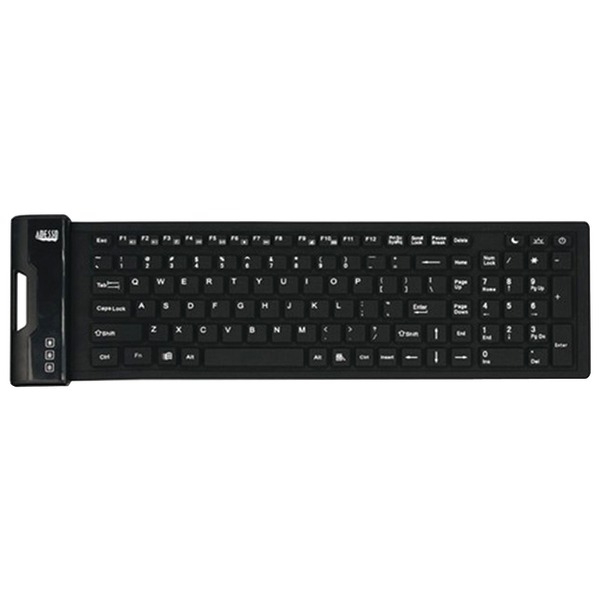 Adesso AKB-222UB SlimTouch 222 Wired Antimicrobial Waterproof Flex Computer Keyboard, for Windows, Full Size