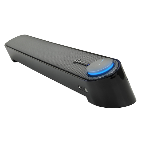 GOgroove GGSVUBR100BKEW SonaVERSE UBR 12-Watt-Peak 2.0-Channel Computer Sound Bar Speaker with Angled Design (Gray)