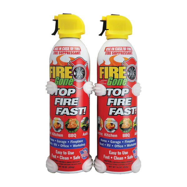 Fire Gone 2-FG-7209 Fire Suppressant, 2 Pack with Bracket