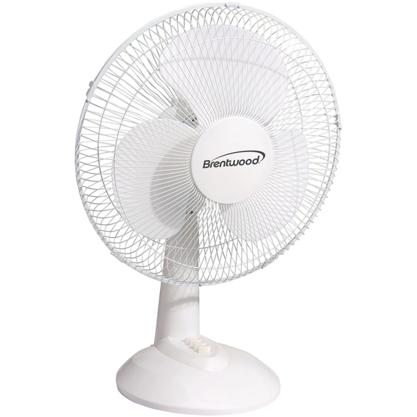 Brentwood F-12DW 12-In. 3-Speed 32-Watt Oscillating Desk Fan