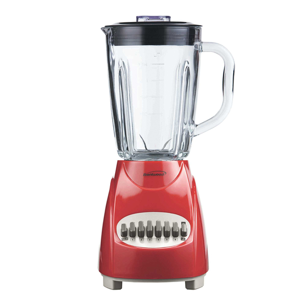 Brentwood JB-920R 42-Oz. 12-Speed + Pulse Electric Blender with Glass Jar (Red)