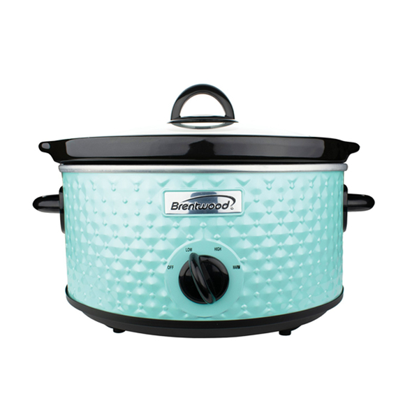 Brentwood SC-136BL 3.5-Qt. 190-Watt Diamond-Pattern Slow Cooker, Blue