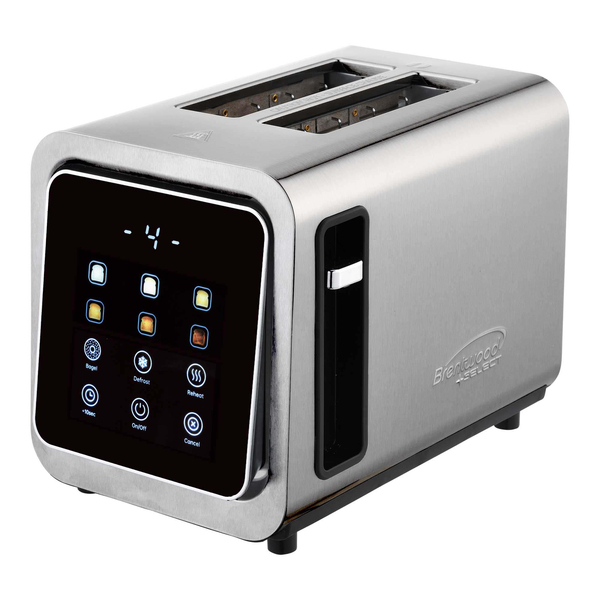 Brentwood TS-228DS 2-Slice 1,100-Watt Touch-Screen Digital Toaster with Extra-Wide Slots, Stainless Steel
