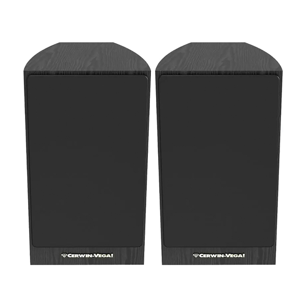 Cerwin-Vega LA165B 150-Watt-Peak LA165 Powered Bookshelf Speaker Set with 6.5-In. Woofers, Red Butyl Surrounds, and Curved Cabinets, Pair