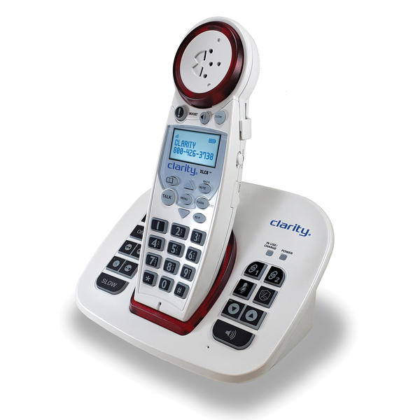 Clarity 59865.001 1-Cordless Handset DECT 6.0 50-dB Amplified/Expandable Phone System for Landline, Answering System, Call Blocker, and Red Ringer