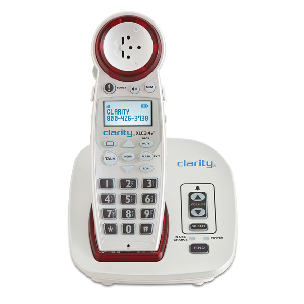Clarity 59234.001 1-Cordless Handset DECT 6.0 50-dB Amplified/Expandable Phone System for Landline, Big Buttons, Talking Caller ID/Dial Pad