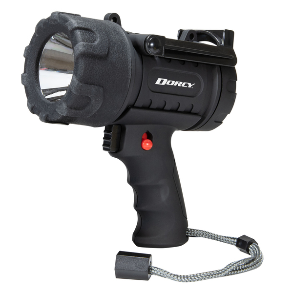 Dorcy 41-1031 Pro Rechargeable Spotlight, 500 Lumens, LED, IP65 Water-Resistant, Fold-out Stand, up to 1,260-Ft. Beam Distance