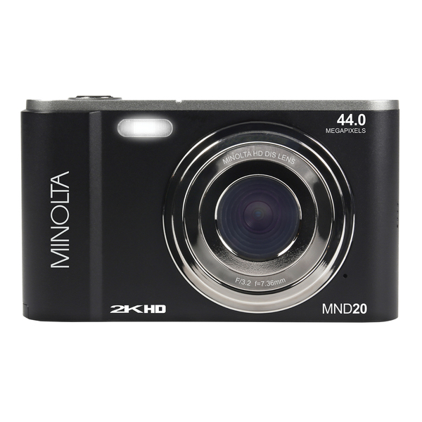 Minolta MND20-BK MND20 16x Digital Zoom 44 MP/2.7K Quad HD Digital Camera (Black)