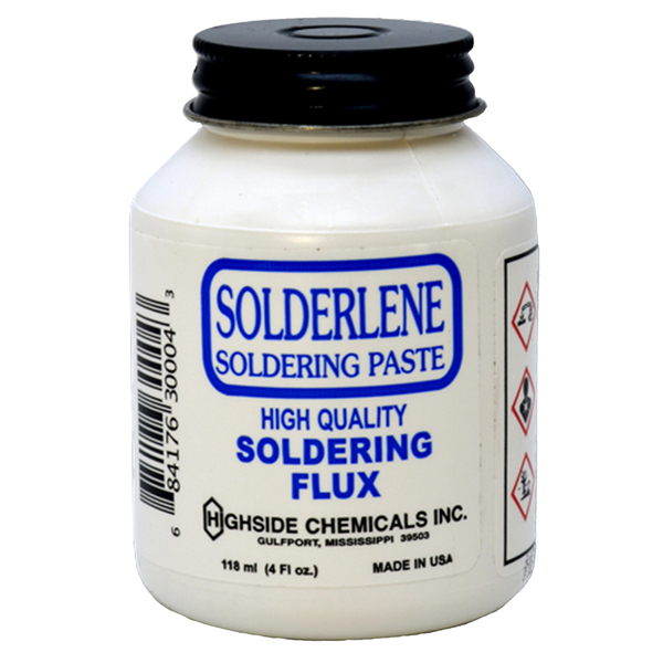 Highside Chemicals 30004 Solderlene Soldering Flux, 4-Oz. Jar with Brush Top
