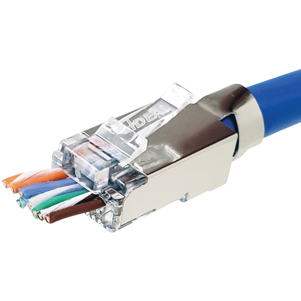 IDEAL 85-368 Shielded Feed-Thru CAT-6A/6/5-E Modular Plugs for Larger Diameter Conductors (25 Pack)