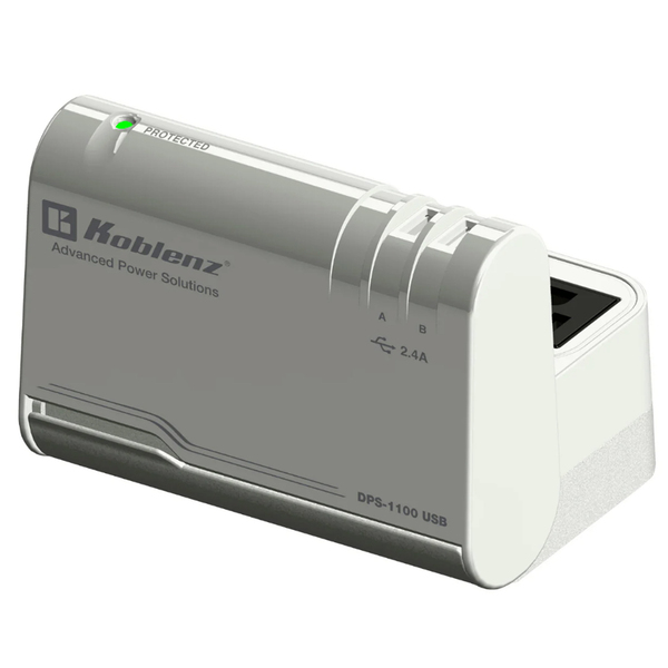 Koblenz DPS-1100 USB 3-AC Outlet and 2-USB Port 1,100-Joules Desktop Surge Protector Charging Station with Retractable Base, 3-Ft. Cord, DPS-1100 USB