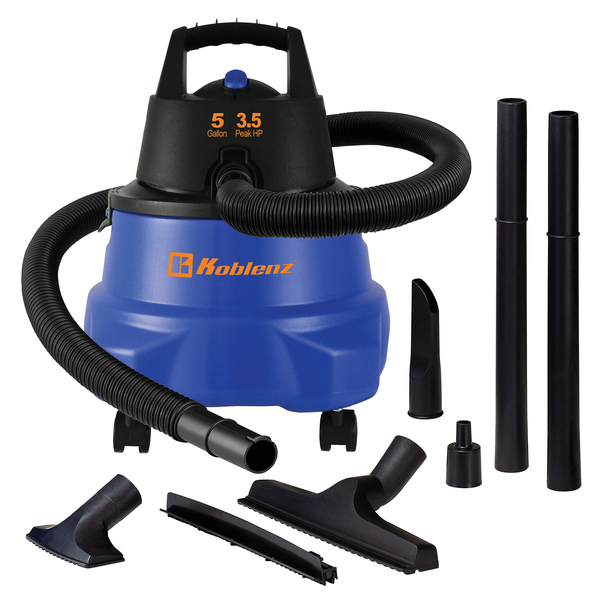 Koblenz WD-5 MA 5-Gal. Portable Wet/Dry Vacuum with Blower, Black and Blue, WD-5 MA