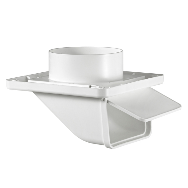 Lambro 143W 4-In. Plastic Soffit Exhaust Dryer Vent with Damper, White, 143W