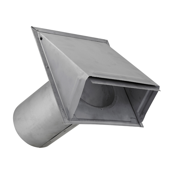 Lambro EC-3460G-11-PG 6-In., 26-Gauge Paint-Grade Steel Wall Exhaust Hood Vent with Damper and 11-In. Pipe, EC-3460G-11-PG