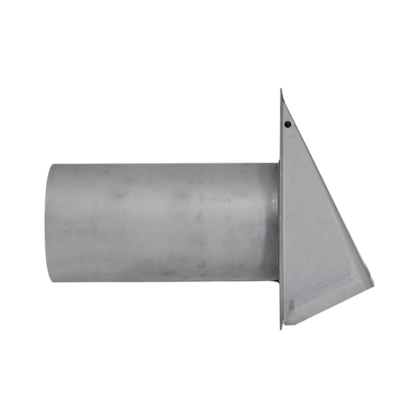 Lambro EC-3460GMS-11-PG 6-In. 26-Gauge Paint-Grade Steel Wall Exhaust Hood Vent with Damper, Wire Mesh Screen, and 11-In. Pipe, EC-3460GMS-11-PG