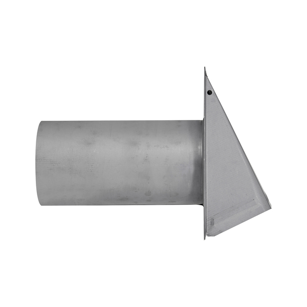 Lambro EC-3480GMS-11-PG 8-In., 26-Gauge Paint-Grade Steel Wall Exhaust Hood Vent with Damper, Wire Mesh Screen, and 11-In. Pipe, EC-3480GMS-11-PG