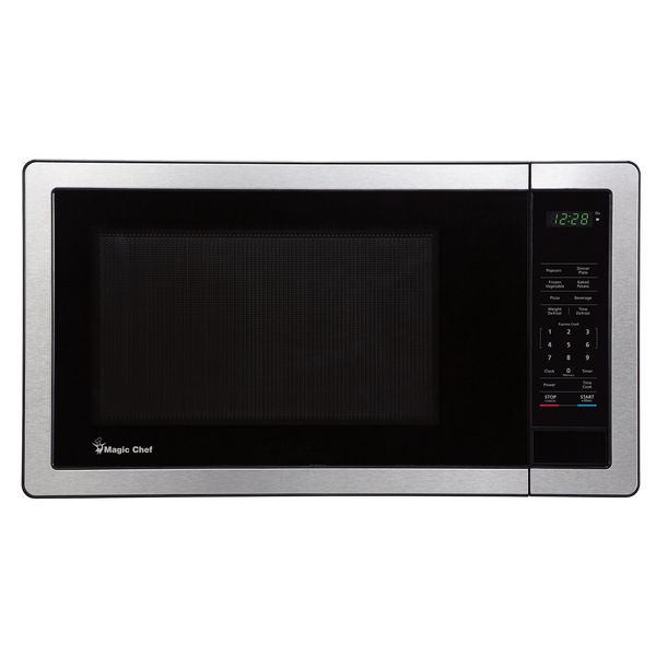 Magic Chef MC110MST 1.1-Cu. Ft. 1,000-Watt Digital Touch Countertop Microwave (Silver)