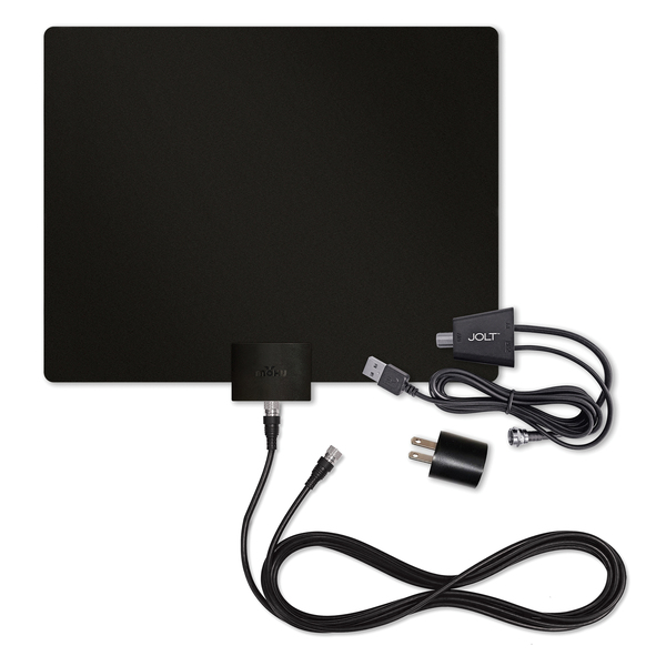 Mohu MH-110584BB Leaf 50 Original Paper-Thin Indoor TV Antenna, Amplified, UHF VHF, 60-Mile Range, Multi-Directional, 4K UHD