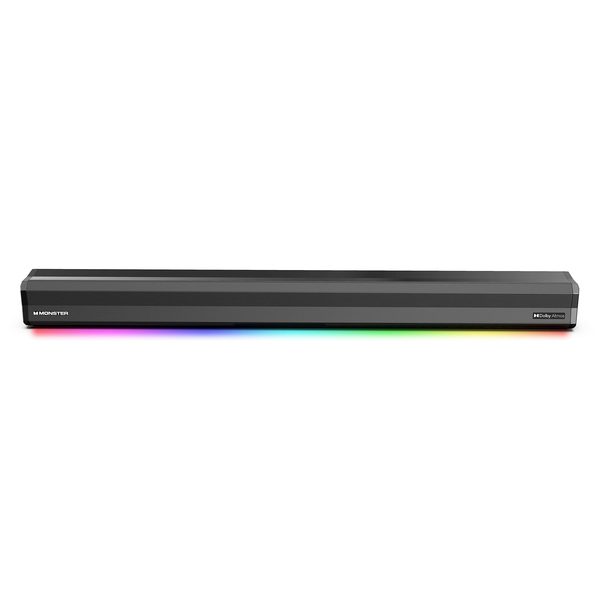 Monster MNSBA36G-X 2.0-Channel 300-Watt-Max 36-In. Indoor/Outdoor Sound Bar with Bluetooth, Auracast, Dolby Atmos, Lights, HDMI/Optical/Aux/USB