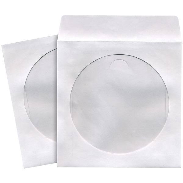 Maxell 190133 - CD402 CD/DVD Paper Storage Sleeves, 100 Pack, White