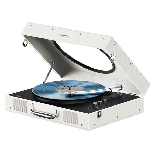 Mixx USRP-65-CM-053 5-Watt Revival 65 2-Speed Belt-Drive Manual Suitcase Vinyl Record Player with Built-in Speakers, Bluetooth In/Out, Aux
