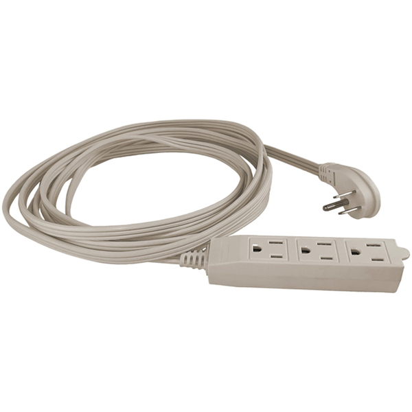 STANLEY 31125 CordMax Home and Office 3-Outlet Grounded Indoor Extension Cord with Low-Profile Plug (9 Ft.; Beige)