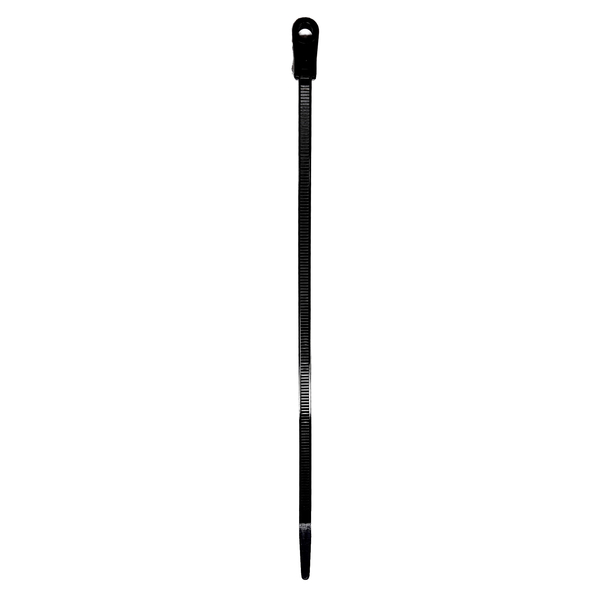 ProBrand CABTIEMH750BL 100-Pack 8-In. UV-Resistant Nylon 6/6 Mounting Hole Cable Tie, 50-Lb. Tensile Strength, Temperature-Rated -40deg F to 185deg F