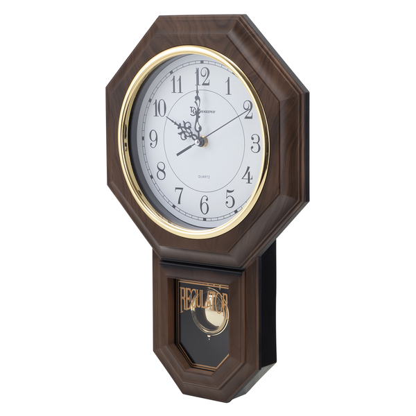 Timekeeper 180WAGM Essex 18.75" Modern Pendulum Wall Clock (Faux Wood)