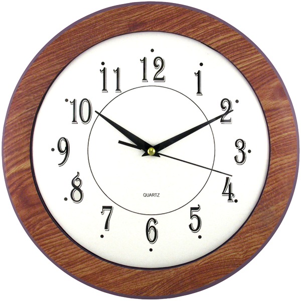 Timekeeper 6415 12-In. Wood Grain Round Wall Clock