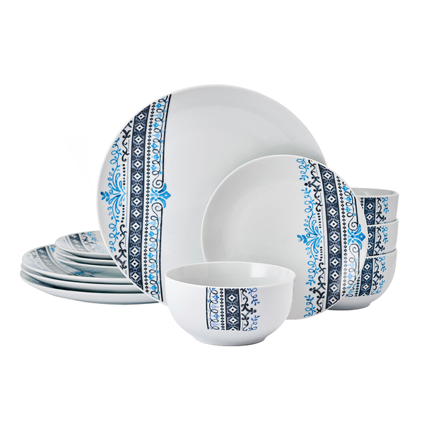 Studio Nova 5323457 12-Piece Porcelain Dinnerware Set, Michele Pattern