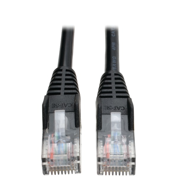 Tripp Lite by Eaton N001-025-BK CAT-5/5E Snagless Molded Solid UTP Ethernet Cable, Black (25 Ft.)