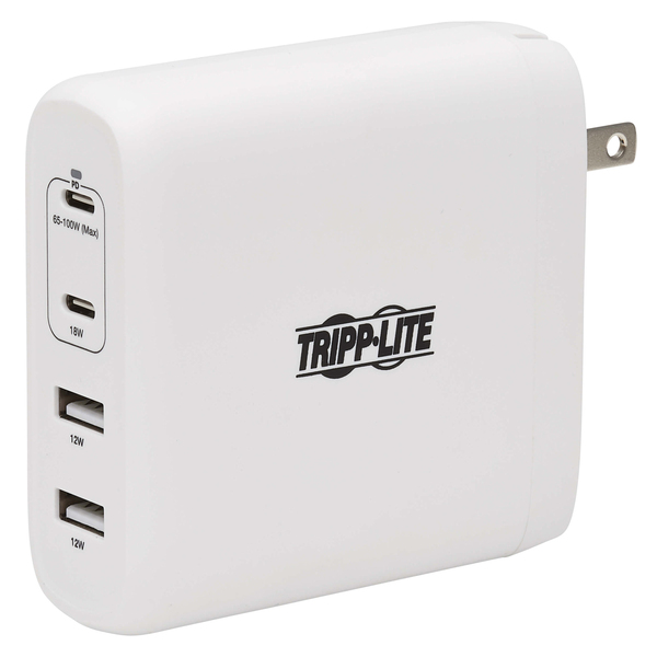 Tripp Lite by Eaton U280-W04-100C2G 4-Port 100-Watt PD Compact USB Wall Charger, GaN Technology, White