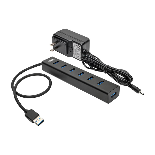 Tripp Lite by Eaton U360-007-AL Portable USB 3.0 SuperSpeed 5-Gbps Mini Hub, 7 Ports, Aluminum, U360-007-AL