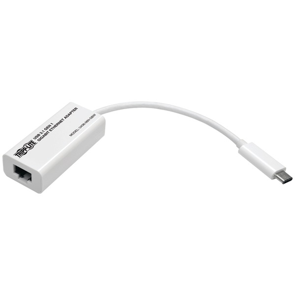 Tripp Lite by Eaton U436-06N-GBW USB-C to Gigabit Ethernet NIC Network Adapter, Thunderbolt 3 Compatible, White, U436-06N-GBW