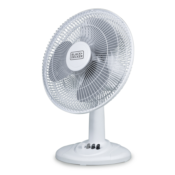 BLACK+DECKER BFDT12SW BFDT12SW 12-In. 3-Speed Oscillating Portable Table Fan, White