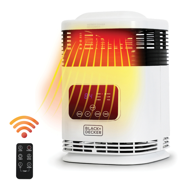 BLACK+DECKER BH1607 1,500-Watt-Max Mini 360deg Surround Heater with Digital Display and Remote