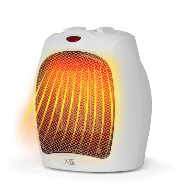 BLACK+DECKER BHDC500W46 1,500-Watt-Max Desktop Ceramic Heater with Fan Setting (White)