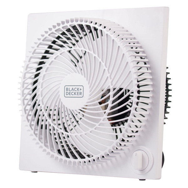 BLACK+DECKER BFB09W 9-In. 3-Speed Portable Frameless Tabletop Box Fan, BFB09 (White)