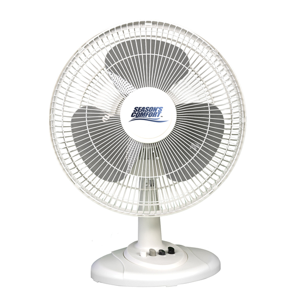 Seasons Comfort FTT12 12-In. 3-Speed Oscillating Table Fan, FTT12, White
